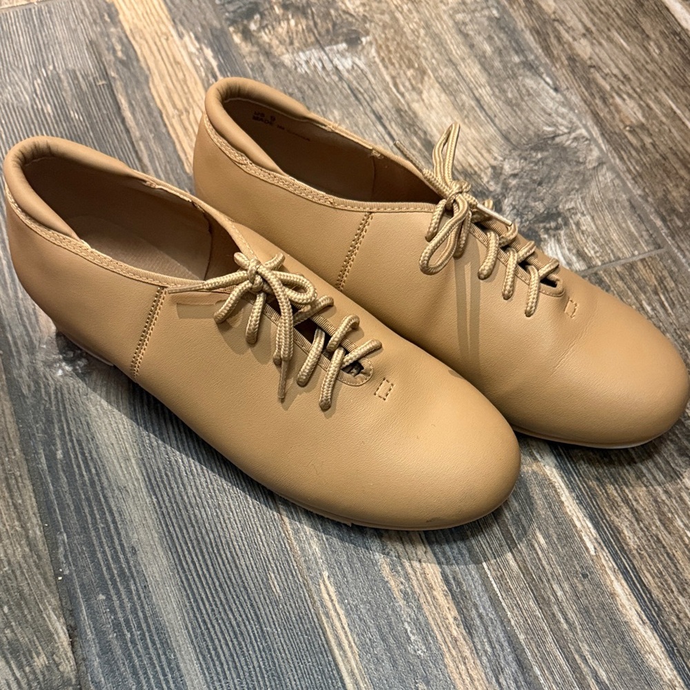 Tan Lace-Up Dance Shoes